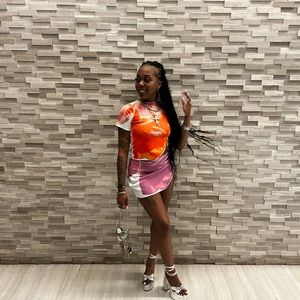 1XBLUE PINK ACAI MINI SKIRT